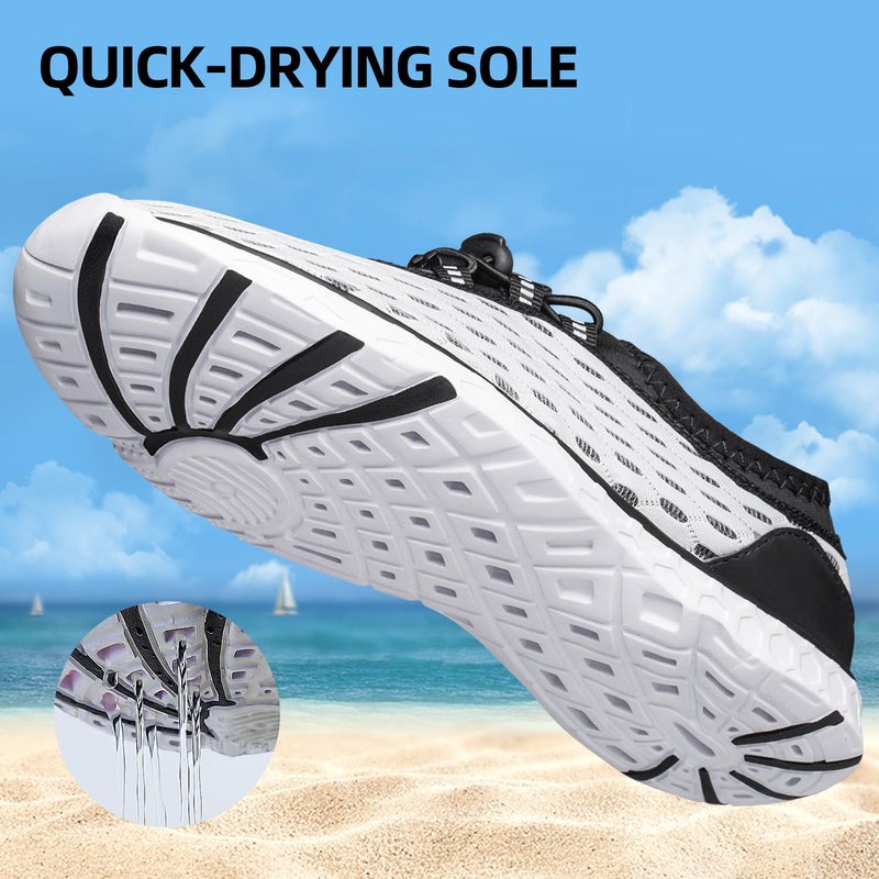 DOUSSPRT Women's Water Shoes Quick Drying Sports Aqua Shoes White Size 6.5 - Image 3